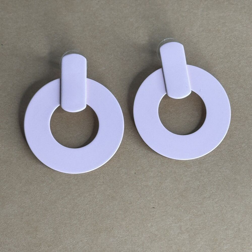 J.Crew Pale Pink Earrings Geometric Flat Hoop